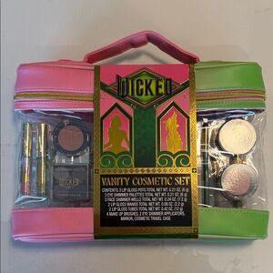 Wicked Vanity Cosmetic Set with Pink and Green Case